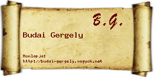 Budai Gergely névjegykártya